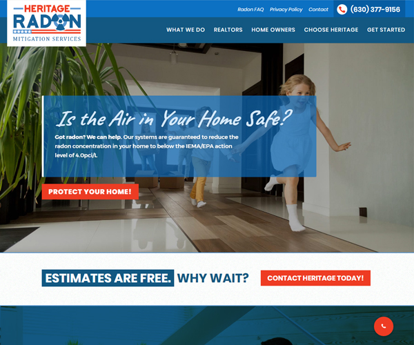 Heritage Radon Website Design