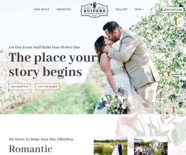 Kuipers Weddings Website Design