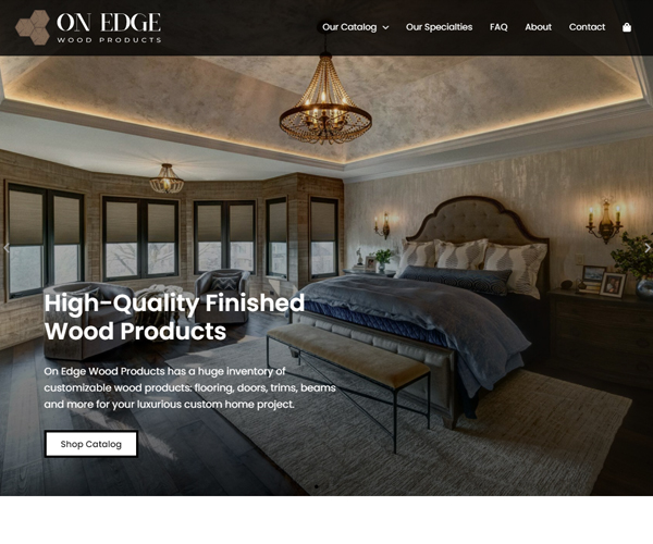 On Edge Wood Products Website Design
